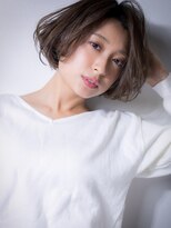 カバーヘア ブリス 戸田公園西口店(COVER HAIR bliss) センターパートxワンカールナチュラルボブw戸田公園30代40代50代