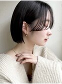暗髪×ボブ×シースルーバング×オーガニックヘア