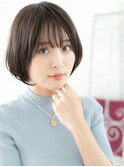 黒髪くすみカラー大人かわいい丸みショートf古河20代30代40代 