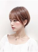 小顔抜群♪丸みショートボブ#髪質改善#草津#ダブルカラー#韓国
