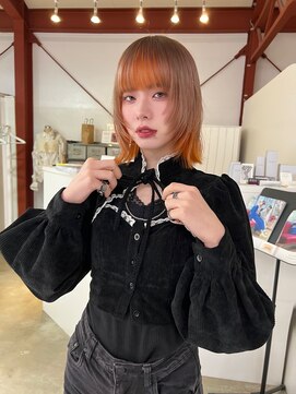 ブリックマウントヘアメイク(Blic mt hair make) 顔まわりレイヤーとデザインカラー