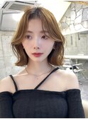 韓国ヘアーハッシュカットレイヤーカットグレージュブリーチ無