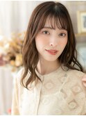 大人可愛いフェザーバング小顔ゆるふわミディc6上尾20代30代40代