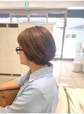 ショートボブ/くすみベージュ/リタッチ/白髪ぼかし/白髪染め