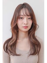 ポイントファイブバイソレイユ 小松店.5 by SOLEIL)&nbsp;ロングレイヤー顔周りレイヤー韓国くびれヘアブリーチハイライト