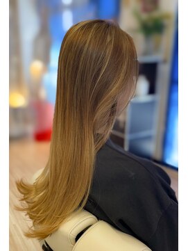 大人のバレイヤージュ　ブリーチ＆グレーベージュ