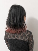 トップヘアー 大元店(TOP HAIR)&nbsp;20代ブラックとコーラルベージュの裾カラーミディアムボブ
