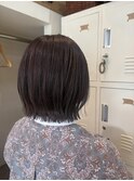 ラベンダーブラウン×レイヤーボブ