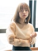 小顔ヘア/くびれボブ/大人可愛い/20代30代/シースルーバング