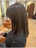 マロンベージュ ブラウンベージュ ミディアム 内巻きミディアム
