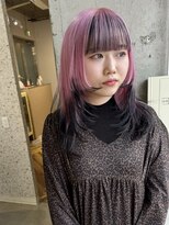 ラニヘアサロン(lani hair salon) ピンク＆ブラック/デザインカラー/ウルフカット【大名/天神】