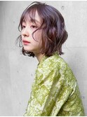 20代・30代_くせ毛風パーマボブ