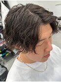 波巻きパーマメンズパーマメンズヘアツーブロックツイストパーマ