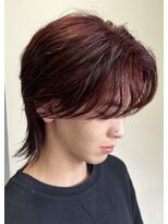 ネクストフォーヘアー(NEXT for hair)&nbsp;赤髪 ウルフ メンズヘア センターパート