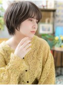 グレーベージュ丸みショートマッシュウルフc6川口20代30代40代