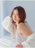 ロブヘア/長めボブ/センターパートボブ/長め前髪/外ハネボブ