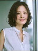 ☆ホワイトグレージュミニウルフデジタルパーマチェリーブラウン
