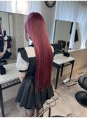 春夏カラーレッドカラー心斎橋難波チェリーピンクカラー韓国ヘア