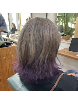 ブランチ(branch) ミディアム×グレージュ×裾カラー