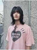 =メンズボブ/フェザーパーマ／MEN’S HAIR/ブルーブラック