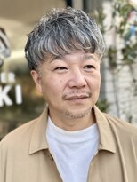 バーバーミキ(BARBER MIKI)&nbsp;フェザーパーマ/大人ツーブロック/40代髪型