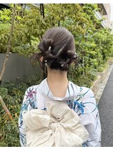 フェリーチェ 六本木店(Felice)&nbsp;浴衣 タイトヘア カチモリ 着物ヘア リボンヘア 卒業式ヘア