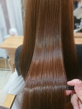 ナインヘア(9ine hair)の写真/【髪質改善】95％ダメージレス≪水素ストレート≫驚異的な艶と手触りのストレートヘアに感動◎