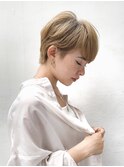 大人女子マッシュベリーショート ミルクティーベージュ  K10-04