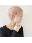 ショート×ハイライト白髪ぼかし×シルキーベージュ[心斎橋]