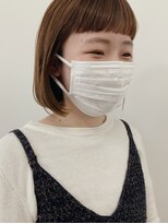 キー(kii)&nbsp;ボブヘア　オン眉　オレンジカラー　福岡　天神　今泉　薬院