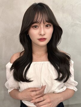 ロンドプロフィール 浦和(Lond profil) ミディアムヘアショコラベージュボブルフベビーバングカール