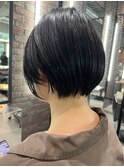 ボブパーマぱっつん前髪アッシュブラックブルーグレージュ