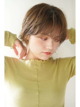 シェル 立川(shell) くびレイヤーエモージュグレージュカラーくびれショート【立川】