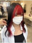 前髪にはポイントで！インナーカラーレッド♪あゆむ