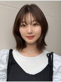 顔周りレイヤーカット/イメチェンヘアスタイル/外ハネボブ/韓国