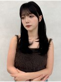 暗髪顔周りレイヤー
