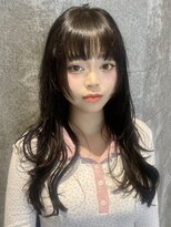 ピークアブー 原宿ハラカド(PEEK-A-BOO)&nbsp;姫カットレイヤーロングミディアムハッシュカット外国人黒髪韓国