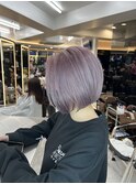 パールホワイトシルバー/ショートボブ/髪質改善/ハイトーン