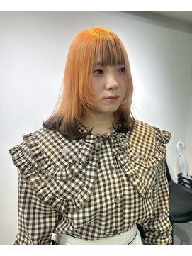 ワンズオゼ 渋谷(ONE's oze) ハイトーン/ダブルカラー/オレンジカラー/裾カラー/ケアブリーチ