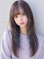 シエル 大名店(CIEL)&nbsp;インナーカラー×ロングレイヤー｜ブルーグレー