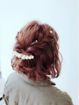 ビグディーサロン(BIGOUDI salon koshien) 【ISAACBLANCO】ボブアレンジ ハーフアップアレンジ