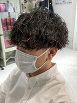 ヒビヲ(HIBIO) 波巻きスパイラルパーマツーブロックメンズマッシュメンズヘア