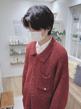 モリオフロムロンドン 松戸店(Morio from London) 【松戸 岩口】黒髪カルマパーマハンサムショート