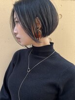 ラウンジ モリオ イケブクロ(Lounge MORIO Ikebukuro)&nbsp;【morio池袋】大人可愛い黒髪前下がりショートボブ♪