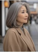 ☆オリーブグレーココアベージュ小顔クラゲヘアー/黒髪/髪質改善