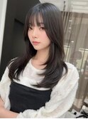 大人可愛い20代30代40代小顔ウルフレイヤーボブ丸みセミロング