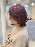ブリーチなし暖色カラー/レイヤーボブ