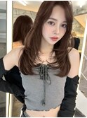 韓国ヘアーハッシュカットレイヤーカットグレージュブリーチ無し