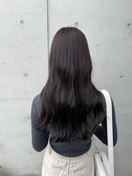 アチーブ ヘア デザイン(achieve hair design) 暗髪透明感ダークグレージュカラー大人ウェーブロング30代40代