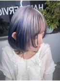 デザインカラーケアブリーチダブルカラーネイビーホワイトカラー